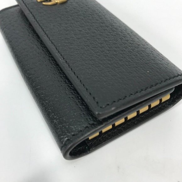 GUCCI GG Marmont 6-Ring key with key ring Key Case Leather Black/Gold - Picture 6 of 10